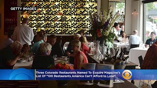 Esquire Magazine Names 3 Colorado Restaurants America Cant Afford To Lose During COVID19 Pandemi [upl. by Elleraj]