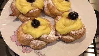 HOW TO MAKE ZEPPOLE AT HOME ONE OF THE MOST DELICIOUS ITALIAN DESSERT EASY RECIPE [upl. by Ardnaiek]