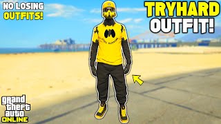 GTA 5 ONLINE EASY BLACK JOGGERS RIPPED SHIRT GLITCH TRYHARD MODDED OUTFIT 153 NO TRANSFER GLITCH [upl. by Notfol]