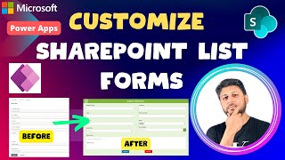 Customize SharePoint List Forms With Power Apps  Beginners Tutorial [upl. by Llyrat604]