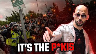 Andrew Tates Racist Slurs amp Inciting UK Riots [upl. by Dahlstrom319]