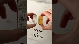 GOLD vs SILVER 250g bars goldbullion silvertrading goldbar silverbar goldprice [upl. by Nivak]