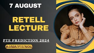 PTE RETELL LECTURE August 2024  Retell lecture Templates August 2024 [upl. by Oregolac]