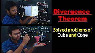 Gauss Divergence theorem Solved problem for cube and cone [upl. by Derron528]