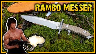 Mythos Rambo Messer  1KG brutalster Stahl  Heartstopper Survival Messer Review [upl. by Nelhsa]