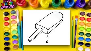 Coloring for Children to Learn to Color and Draw and Paint this Rainbow Popsicle Coloring Page 💜4k [upl. by Hak619]