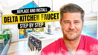 How to Replace and Install Delta Kitchen Faucet Step by Step Instructional Video [upl. by Ecylahs590]