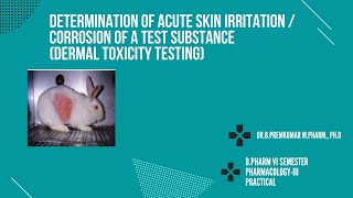 Determination of Acute Skin Irritation  Corrosion of a test substance [upl. by Katusha28]