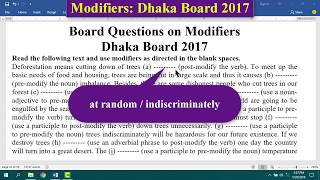 Modifiers Dhaka Board 2017  মোডিফাইয়ারের সমাধান ঢাকা বোর্ড ২০১৭ [upl. by Ahseneuq756]