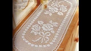 Learn crochet filet amp doily pattern طريقة الكروشيه فيلت و باترونات مفارش [upl. by Burnsed545]