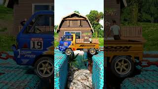 Tractor Tow Small Truck vs Gap Concrete short beamng beamngdrive beamngcrashes trucksvs [upl. by Norel]