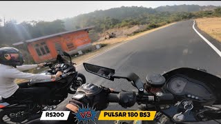 Rs200 vs Pulsar 180 Bs3💀 Unbeatable Raw Machine✊🏻💨 [upl. by Atiuqat]