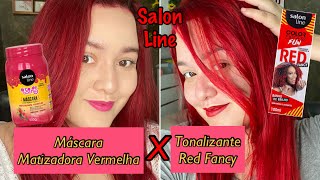 Batalha Máscara Matizadora Vermelha x Tonalizante Red Fancy  Salon Line Resenha [upl. by Chadwick]