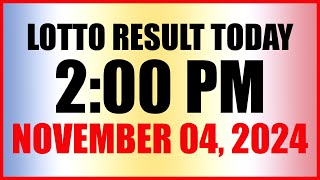 Lotto Result Today 2pm November 4 2024 Swertres Ez2 Pcso [upl. by Leizahaj]