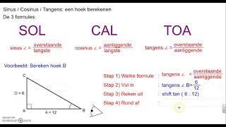 4 Kader Wiskunde Goniometrie hoek berekenen [upl. by Arua]