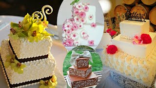 50 square cake decorationstier cake decorations two tier square cake decorations [upl. by Maire]