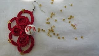 Needle Tatting Ankars Earrings [upl. by Cence]