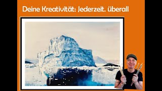 Eindrucksvolle Landschaft  VideoKurs quotArktischer Eisbergquot 🎨🖌️ Malkurs  Kunst [upl. by Mat]