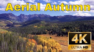 Aerial Autumn Splendor in the Colorado Rocky Mountains 4K UHD [upl. by Godrich]