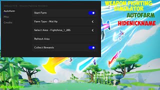 Weapon Fighting Simulator Script AutoFarm HideNick  Roblox [upl. by Lezah]