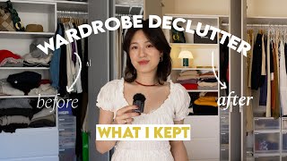 HUGE WARDROBE DECLUTTER amp TOUR  Clothes I Kept AFTER Decluttering [upl. by Esdnil]