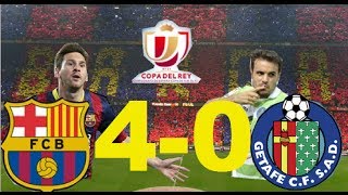 Barcelona vs Getafe  TODOS LOS GOLES  DOBLETE DE MESSI Copa del rey 08012014 [upl. by Minerva]