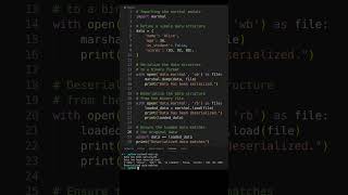 Python Marshal Fast and Efficient Data Serialization [upl. by Darleen]