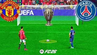 PSG VS MANCHESTER UNITED  FC 25  RONALDO VS MESSI  PENALTY SHOOTOUT  FINAL [upl. by Kerrill]