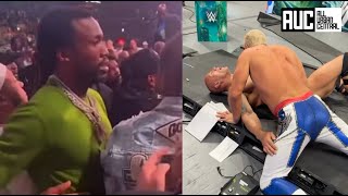 Meek Mill Goes Viral After Screaming To Help The Rock At Wrestlemania XL [upl. by Merola143]