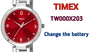 How to change the battery Timex TW000X203 Watch [upl. by Simsar84]