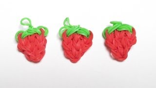 Rainbow Loom 可愛小草莓Strawberry Charms 彩虹編織器中文教學 [upl. by Edialeda]