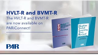 Assess verbal learning and memory with the HVLTR and visuospatial memory with the BVMTR [upl. by Epul]