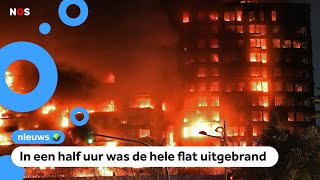 Grote flatbrand in Spanje nog steeds mensen vermist [upl. by Zennas]