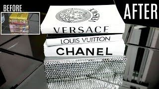 Dollar Tree DIY DESIGNER BOOKS CHANEL LOUIS VUITTON VERSACE [upl. by Geis]