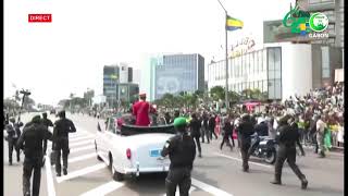 Grande parade militaire et paramilitaire du 64e anniversaire de lIndépendance du Gabon [upl. by Hamish722]