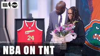 Shaq Presents His daughter MeArah ONeal With Her McDonalds AllAmerican Jersey 🫶  NBA on TNT [upl. by Hearsh]