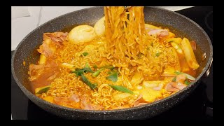 Korean cheese rabokki recipe  Ramen  Tteokbokki [upl. by Barbabra661]