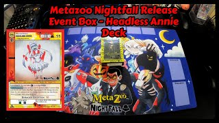 Metazoo Nightfall Release Event Box  Headless Annie Deck 4K [upl. by Micheline]