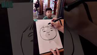 Super funny street caricature drawing art 143 [upl. by Eentruoc]