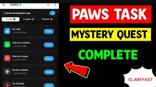 Paws voting task kaise complete kare ✅💯  Paws new telegram airdrop  LIVE PROOF 🧾 [upl. by Riatsila664]