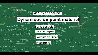 Dynamique du point  Moment cinétique amp Force centrale MPSIPCSI partie 4 [upl. by Bilek]