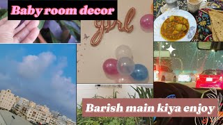 Gher ki chaat ka kiyah tour or barish main enjoy rain morning morningroutine barish babygirl [upl. by Akilaz]