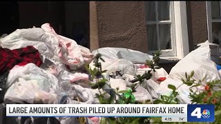 Large amounts of trash piled up around Fairfax home [upl. by Jamie137]