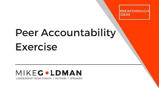 Peer Accountability Exercise [upl. by Imat]