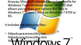 How to View BKF Files In Windows 7 [upl. by Nylitsirk]