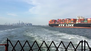 NYK LINE Cargo Ship and Staten Island Ferry [upl. by Annagroeg]