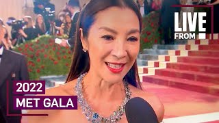 Michelle Yeoh DAZZLES in Prabal Gurung at Met Gala 2022 Exclusive  E [upl. by Hanfurd]