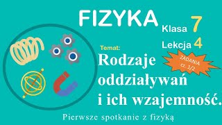 Fizyka Klasa 7 Lekcja 4 Rodzaje oddziaływań i ich wzajemność  rozwiązywanie zadań cz 12 [upl. by Bacchus]