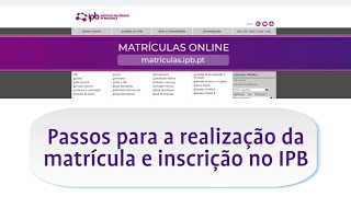 Matrículas Online no IPB passo a passo [upl. by Lion]