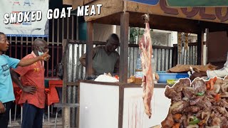 Smoked Goat Meat in Kinshasa Ntaba  Congolese Street Food [upl. by Aihsyak922]